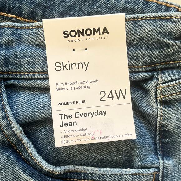 NWT! Sonoma The Everyday Skinny Jean Medium Wash Size 24W - Picture 2 of 16